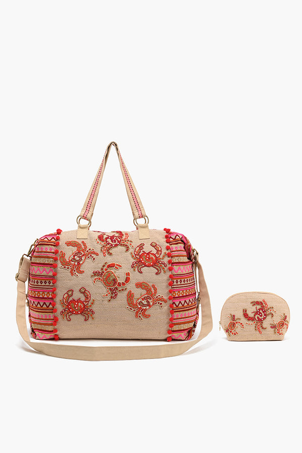 Weekend Travel Bag with Pouch Crab