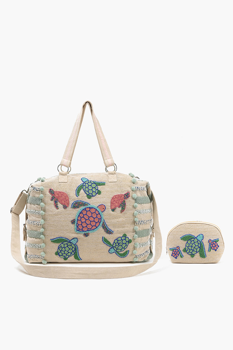 Weekend Travel Bag with Pouch Turtle