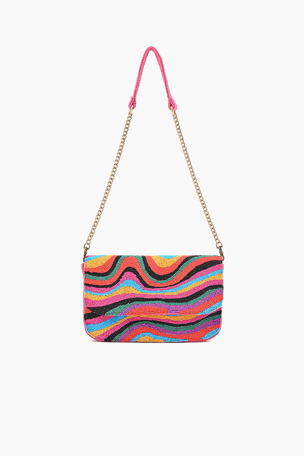 Rainbow Wave Embellished Shoulder Bag