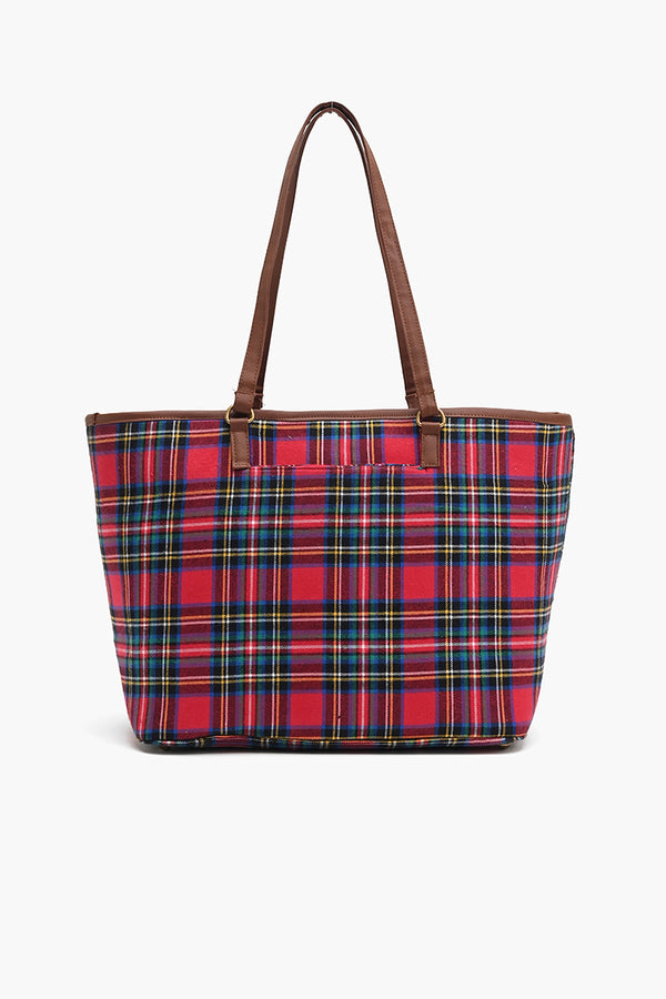 Glamorous Embellished Shopper Bag-Ruby Grid