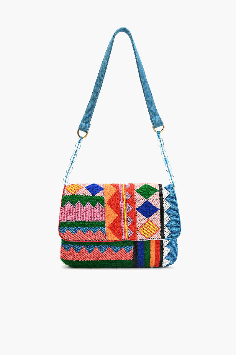 Beaded Shoulder Bag - Geometric