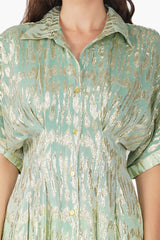 Cora Green Ombray Shirt Dress