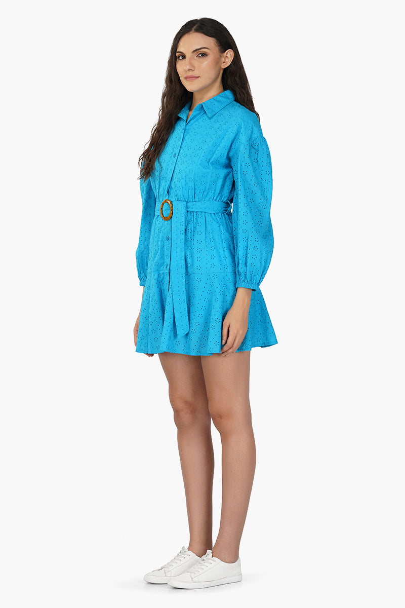 Maya Blue Drop Shoulder Dress