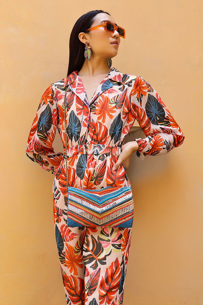 Alisha Leaf Printed Jumpsuit