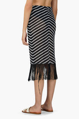Cleo Stripe Fringe Skirt