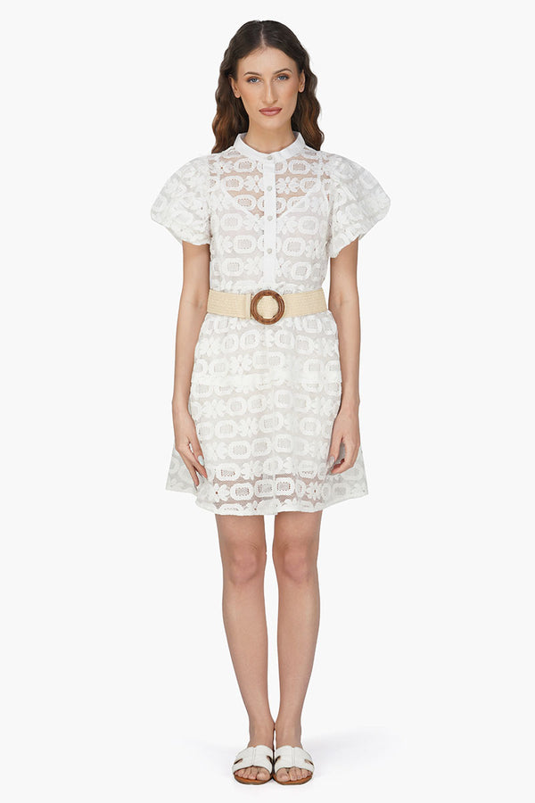 Snow-white Lace Short Dress
