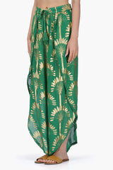 Pine Green Palm Wrap Pants
