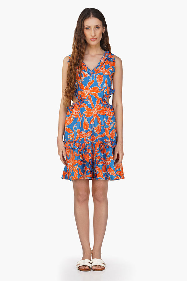 Apricot Beauty Printed Short Dress