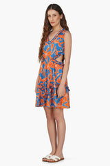 Apricot Beauty Printed Short Dress