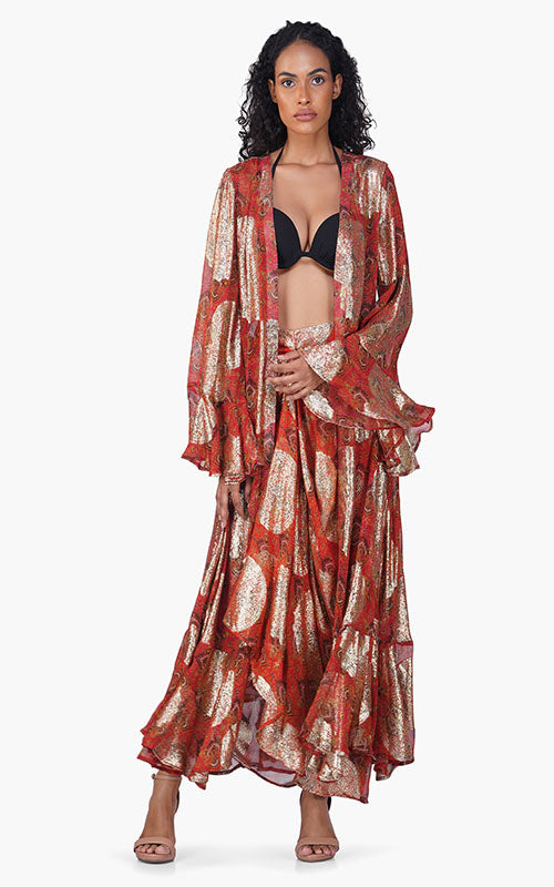 Omnia  Lurex Frill Cover Up