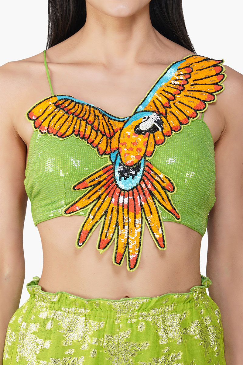 Flying Macaw Embellished Top