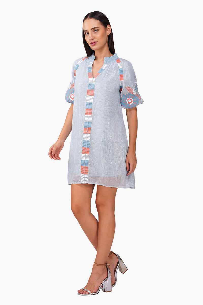 Iced Bloom Floral Emboidered Dress