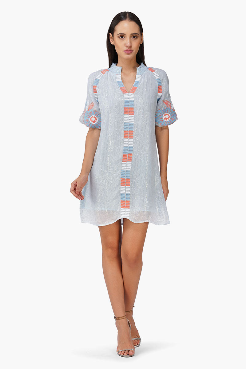 Iced Bloom Floral Emboidered Dress