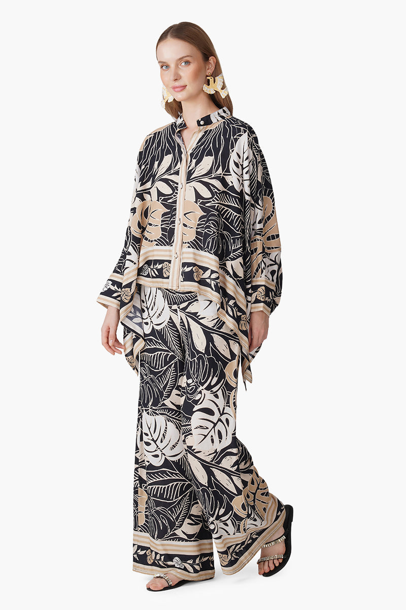 Monochrome Botanical Printed Shirt