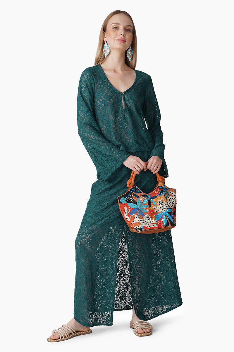 Teal Coastal Cover Up Top