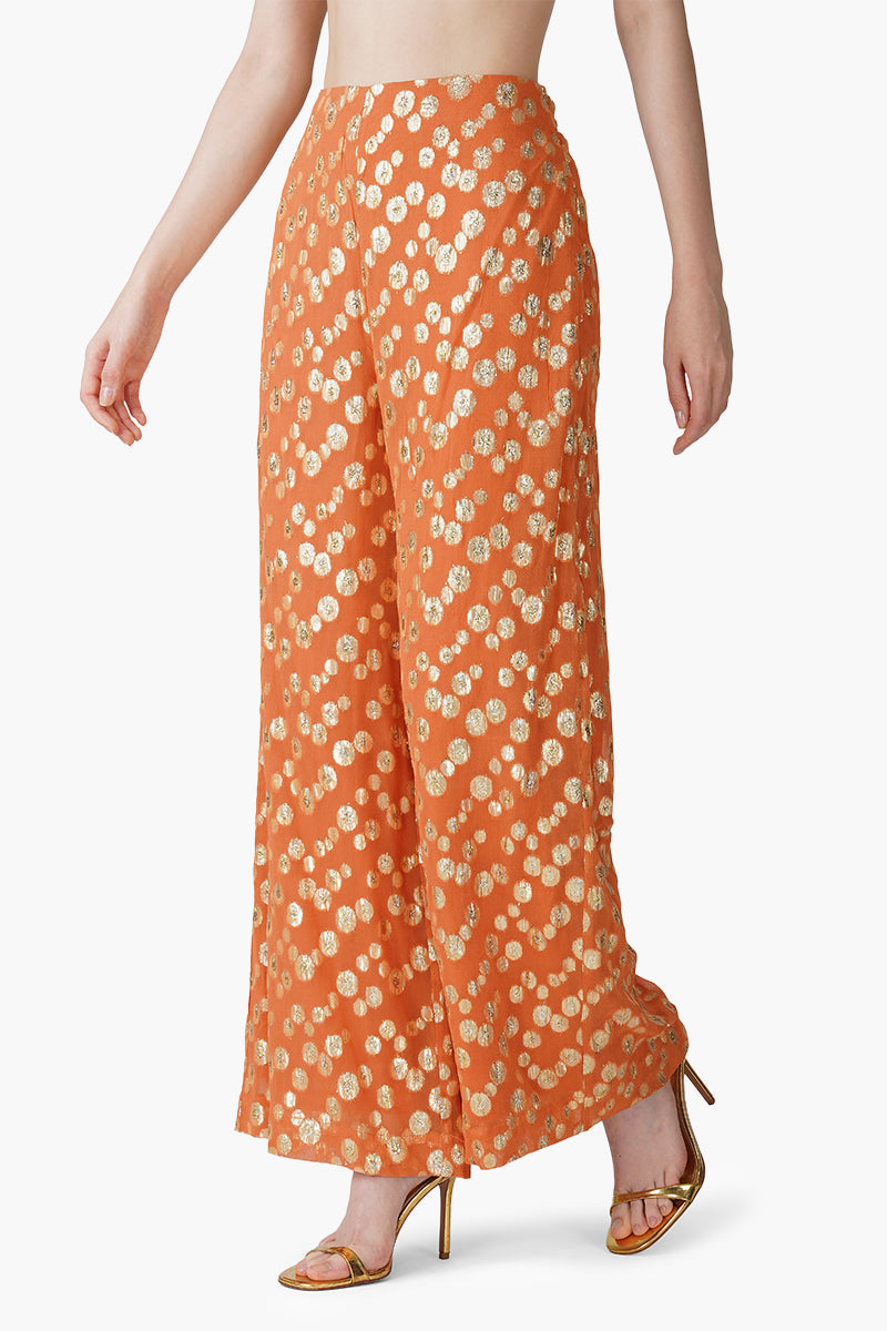 Tangerine Shine Luxe Evening Pants