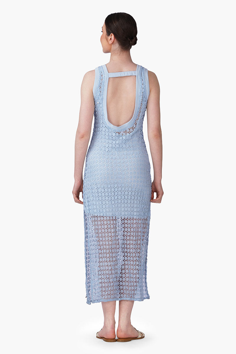 Ocean Net Shell Embroidered Bodycon Dress