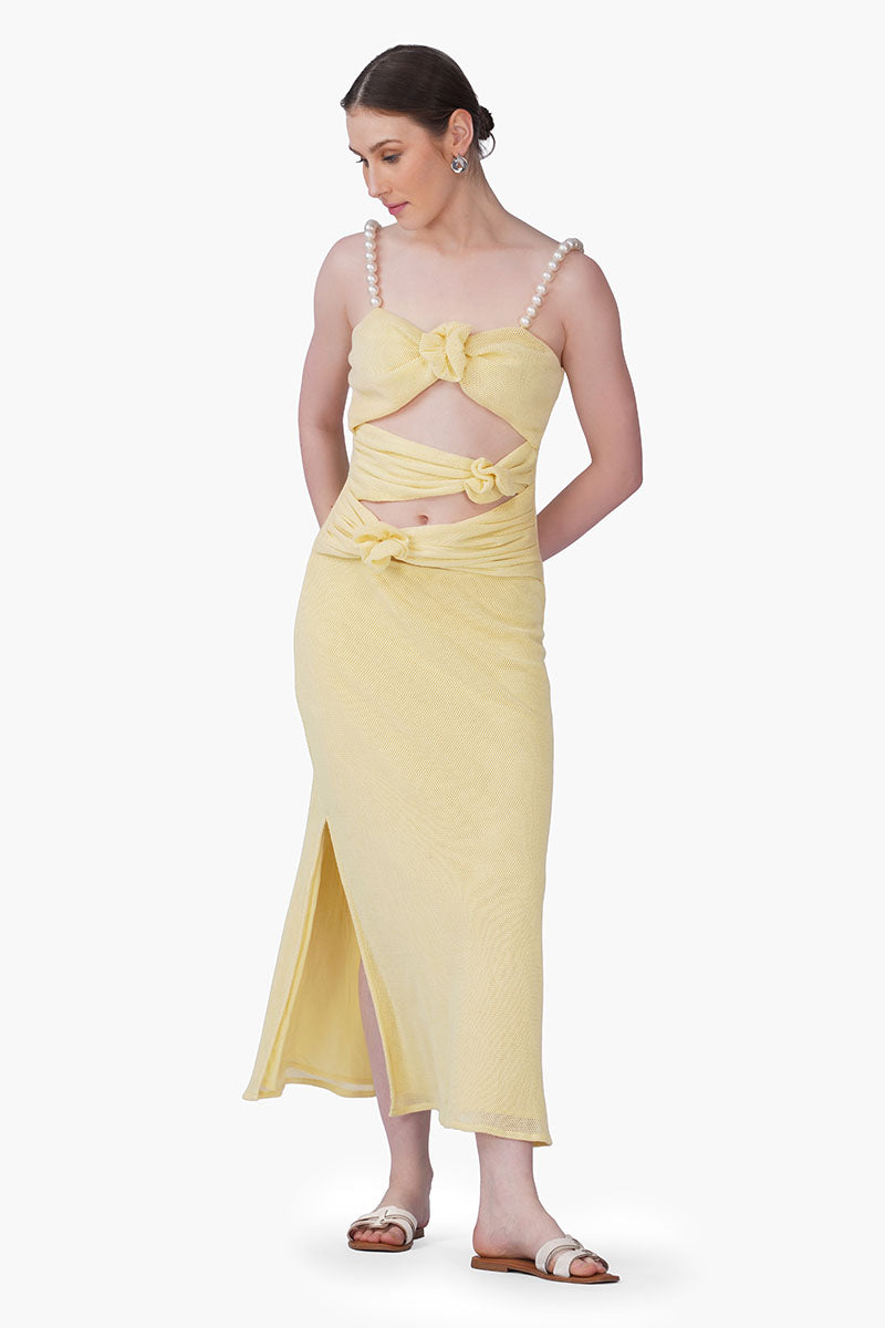 Butter Mesh Knotted Bodycon Dress | View 4