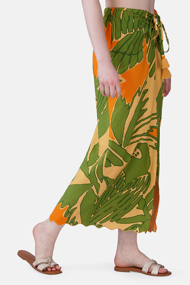 Lime Sun Tucan Printed Skirt | view 2