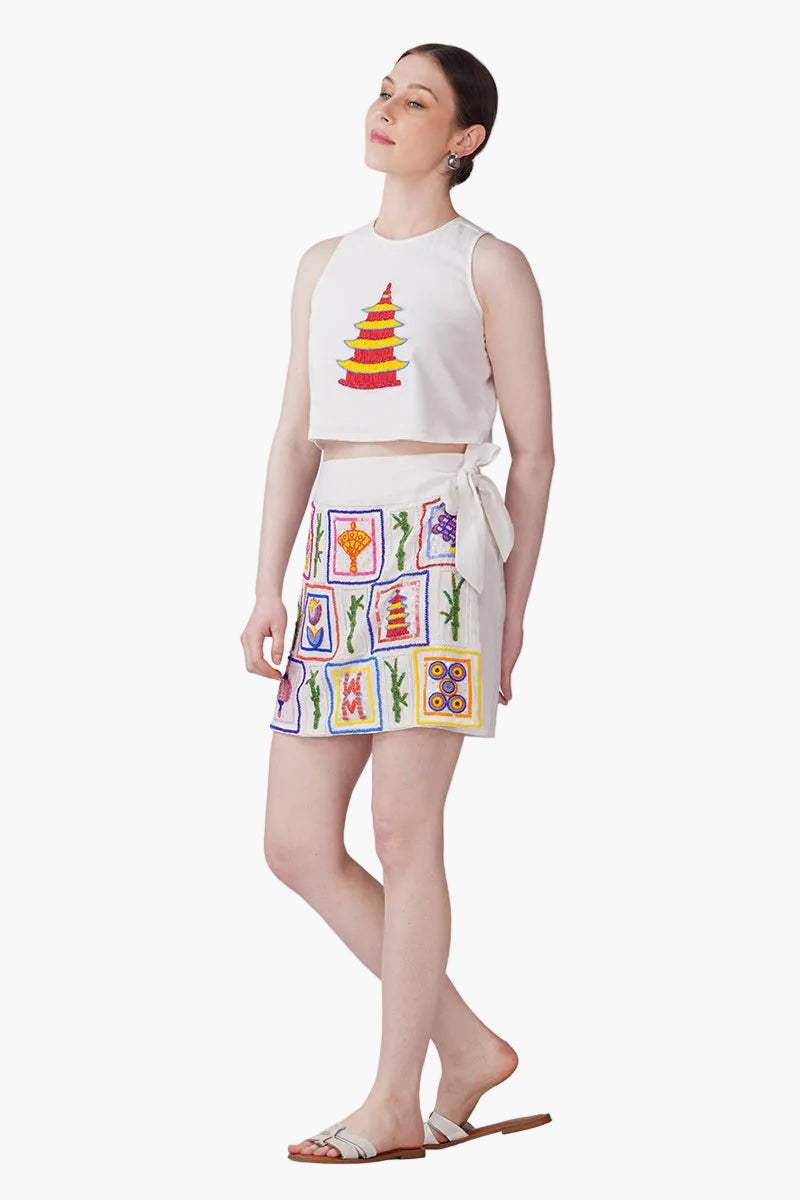 Mahjong Muse Embellished Top