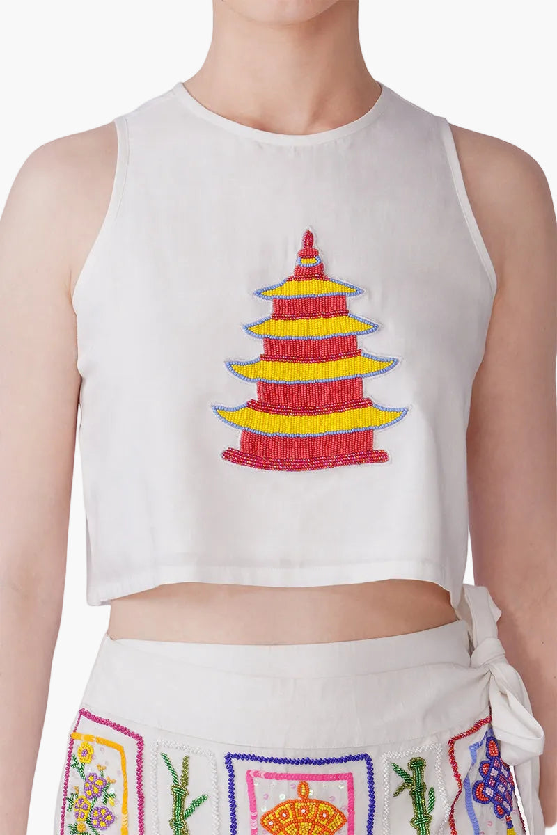 Mahjong Muse Embellished Top