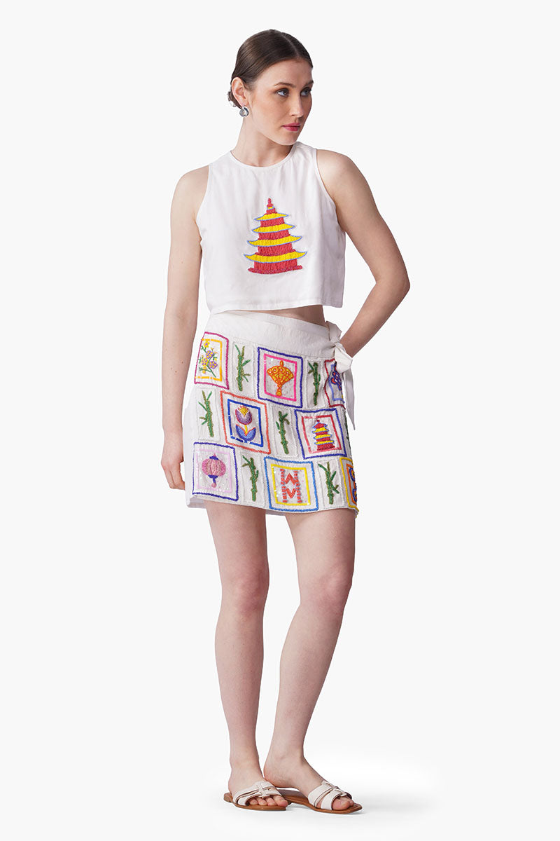 Mahjong Muse Embellished Skirt