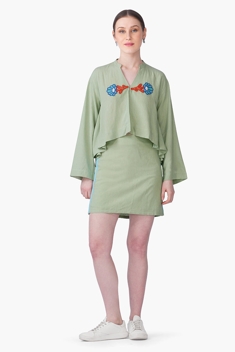 Green Shell Kissed Embroidered Top | view 2