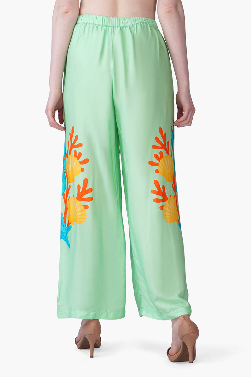 Under The Green Sea Horse Printed Pants | View 4