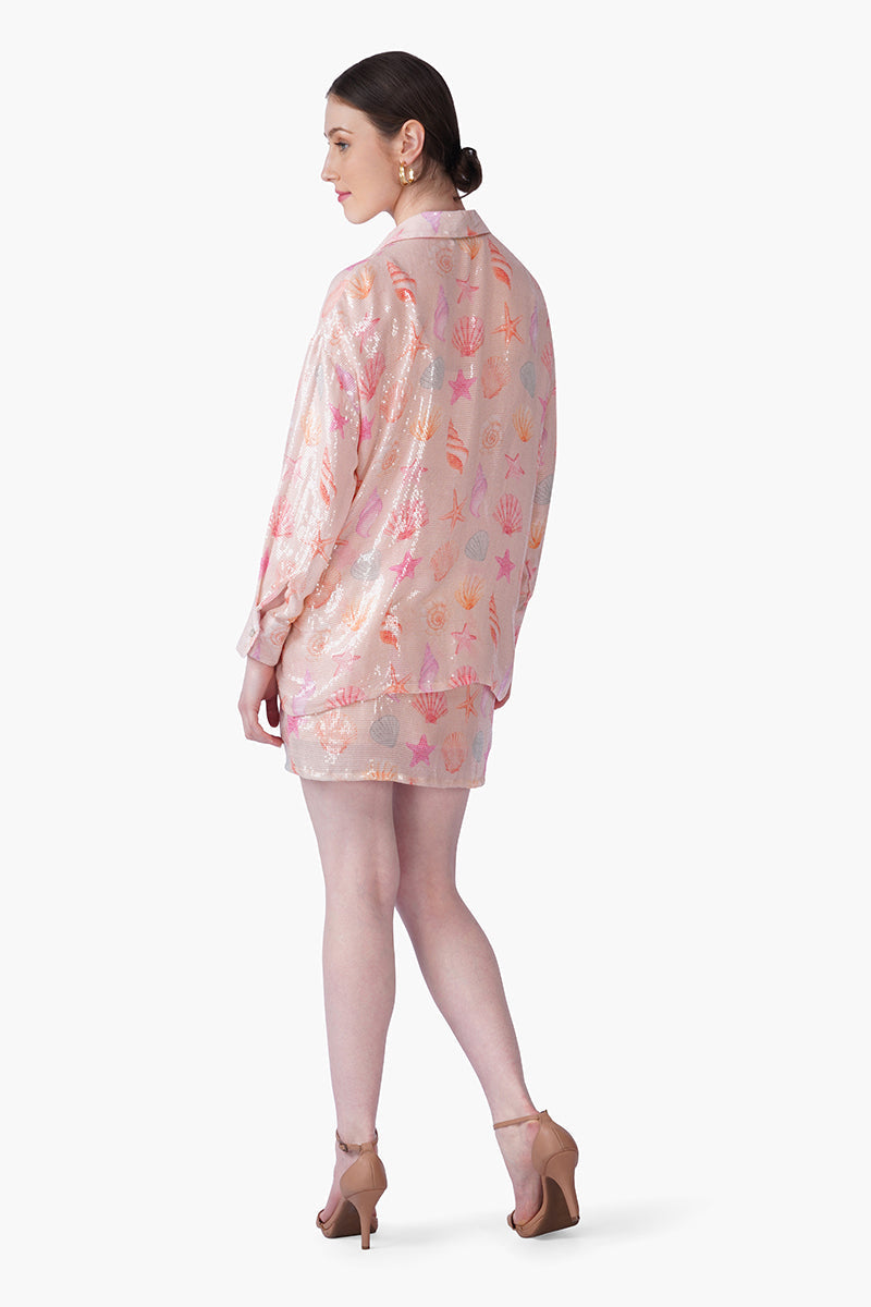 Peach Sequinned Shores Shirt | View 5
