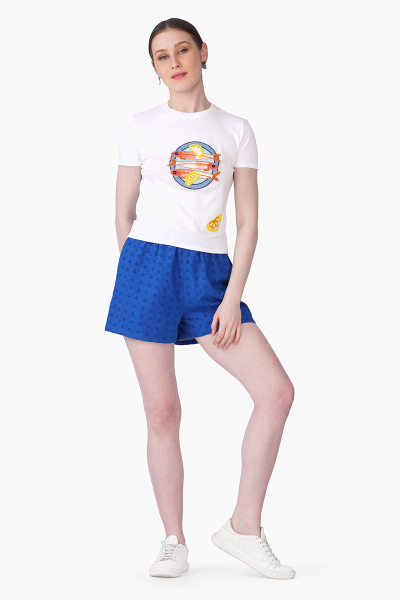 Sea Story Sardine Embellished T-Shirt