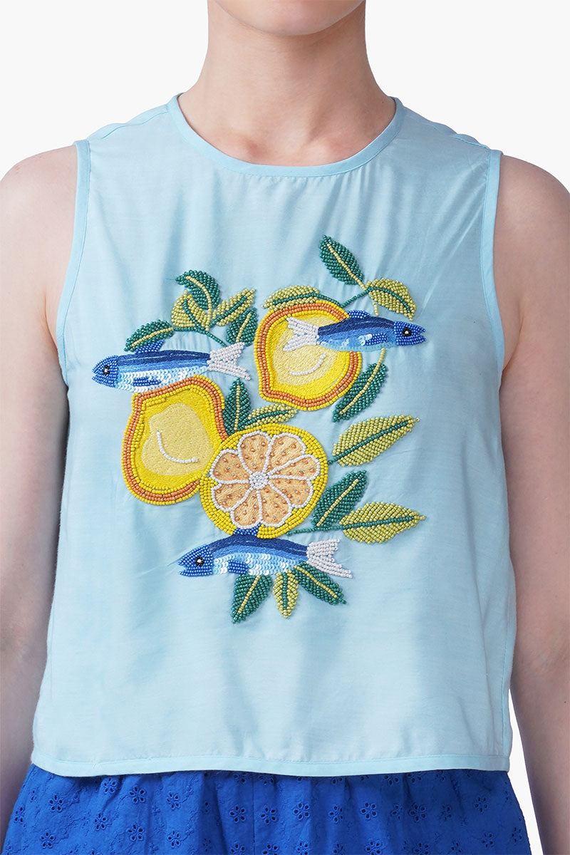 Amalfi Sardine Embellished Top | View 6