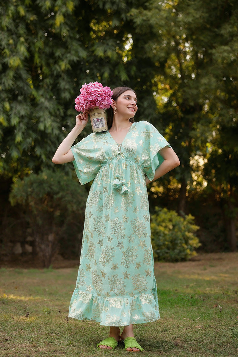 Blue Coastal Lurex Dress | view 1