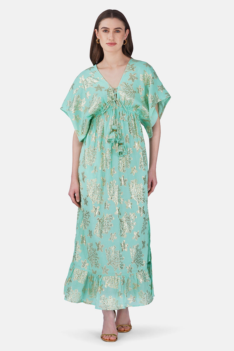 Blue Coastal Lurex Dress