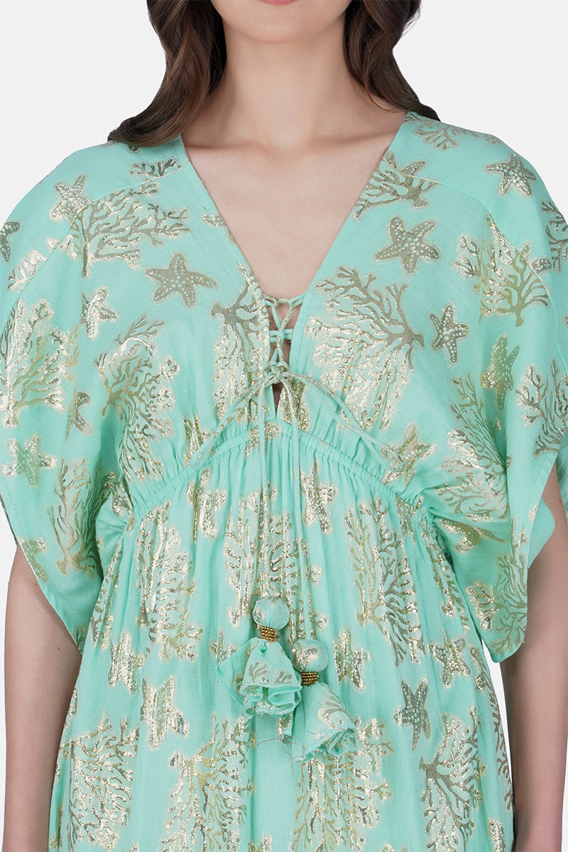 Blue Coastal Lurex Dress