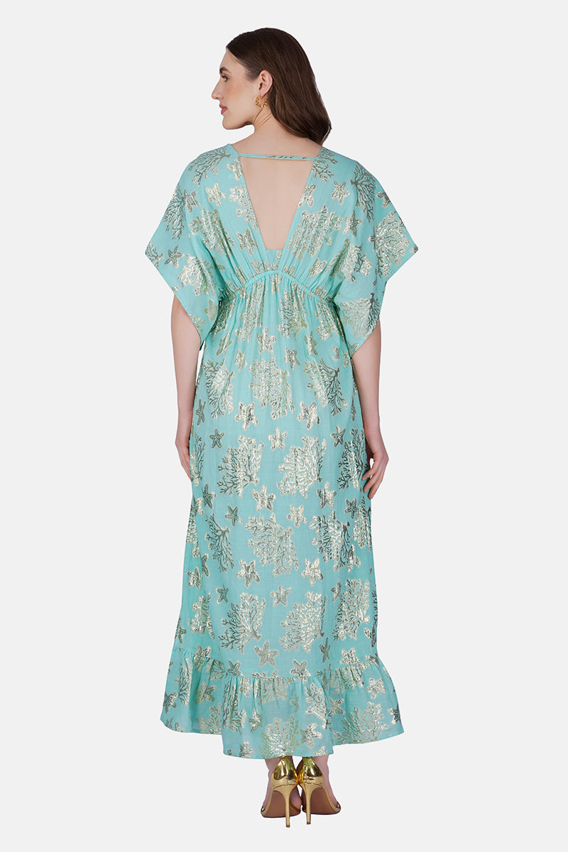 Blue Coastal Lurex Dress