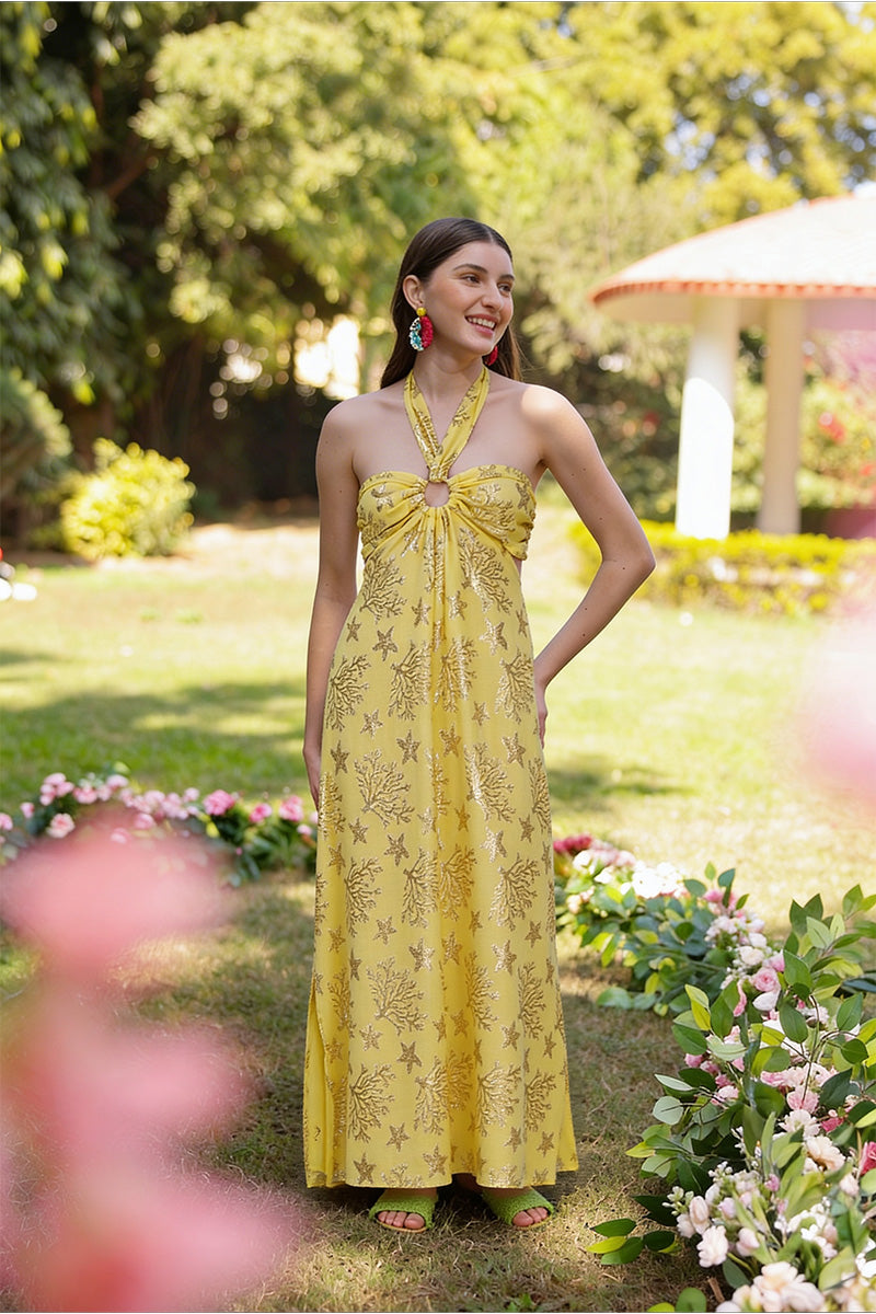 Sunlit Sea Coastal Lurex Dress