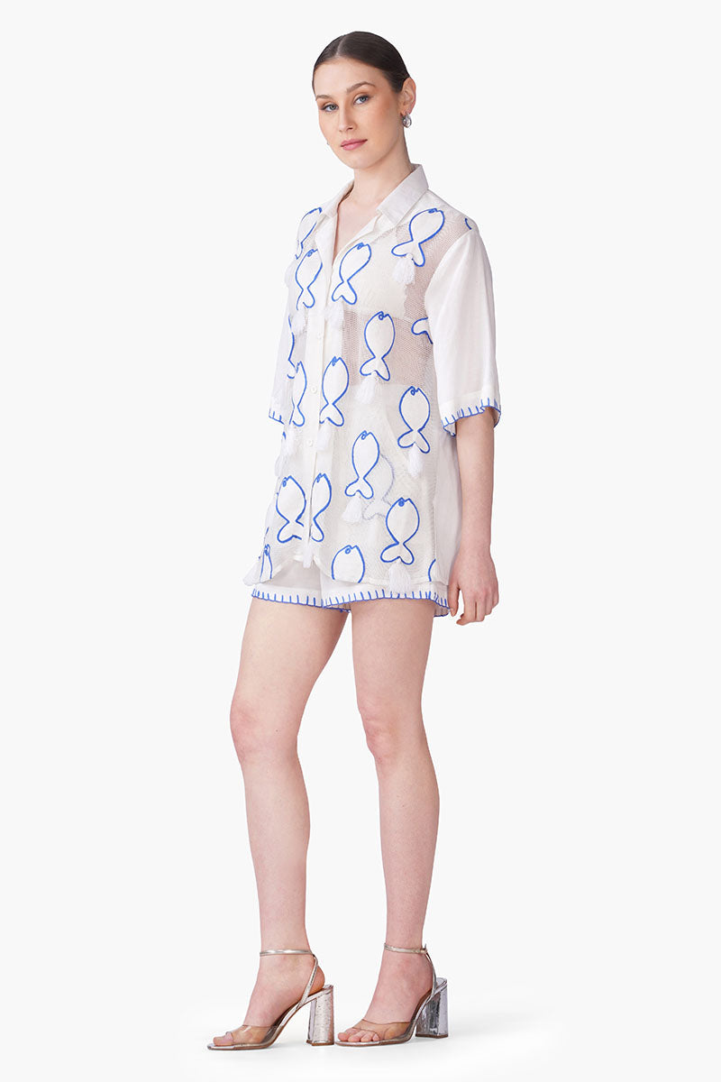 Net To Needle Fish Tassel Shirt | View 4