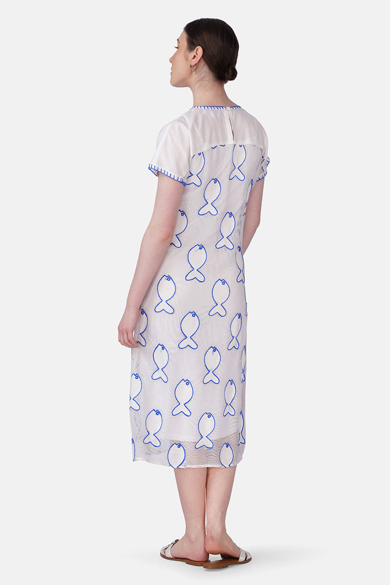 Net To Needle Fish Tassel Dress