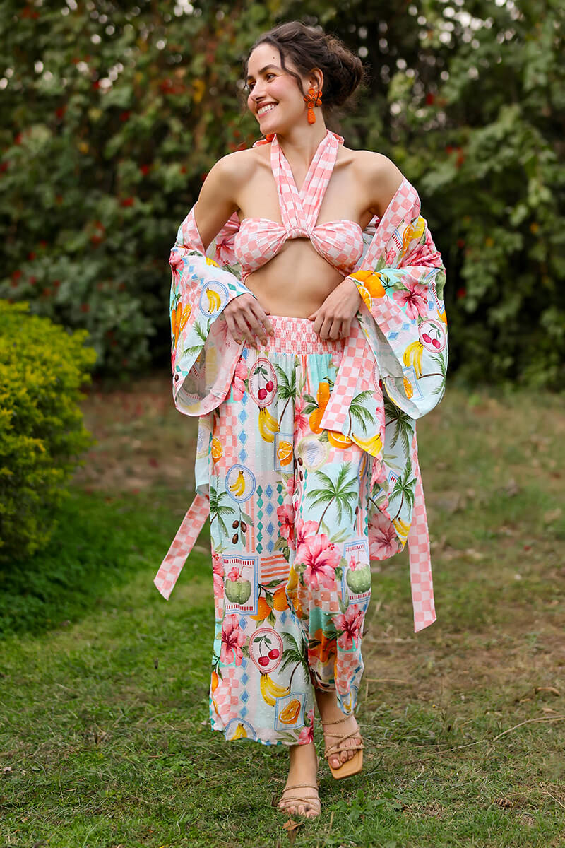 Hibiscus Fruit Print Summer Bralette | view 1