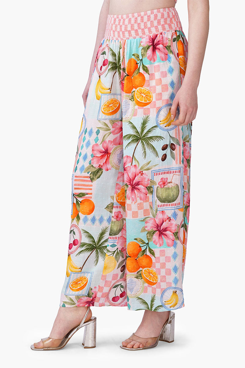 Hibiscus Fruit Print Summer Pants | View 3