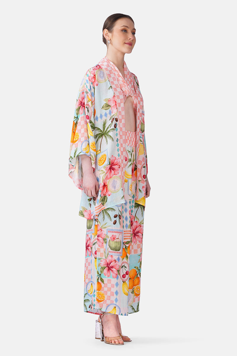 Hibiscus Fruit Print Summer Cover Up | view 2