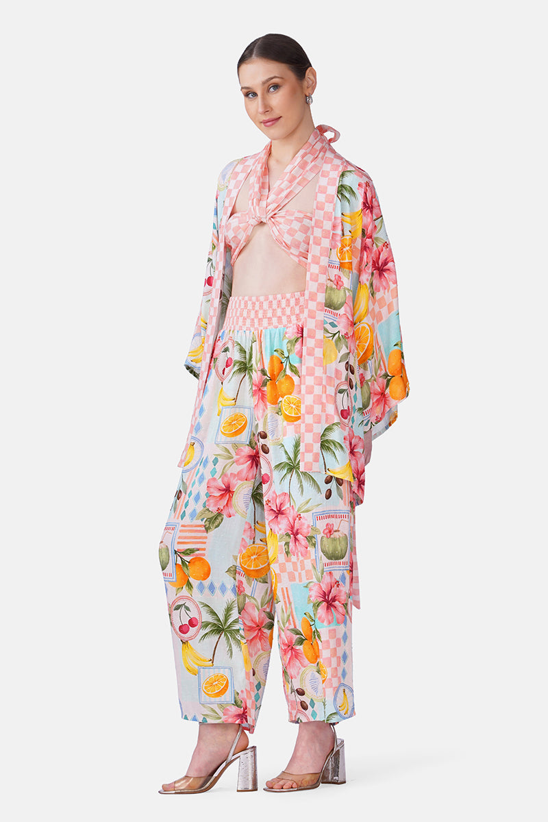 Hibiscus Fruit Print Summer Cover Up | View 3