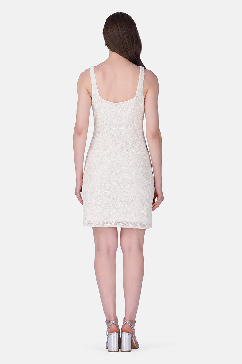 America & Beyond Women's Lemon Bloom Beaded Bodycon Short Dress