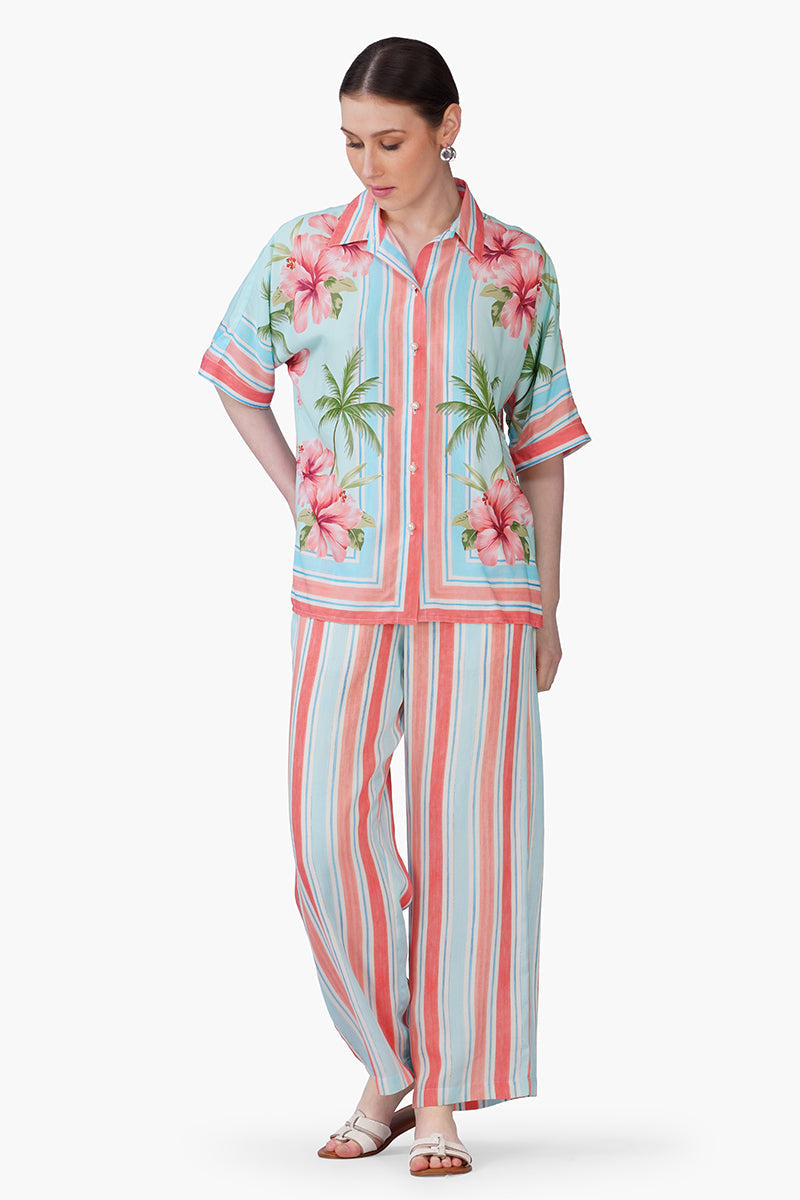 Scarlet Hibiscus Print Shirt | view 2