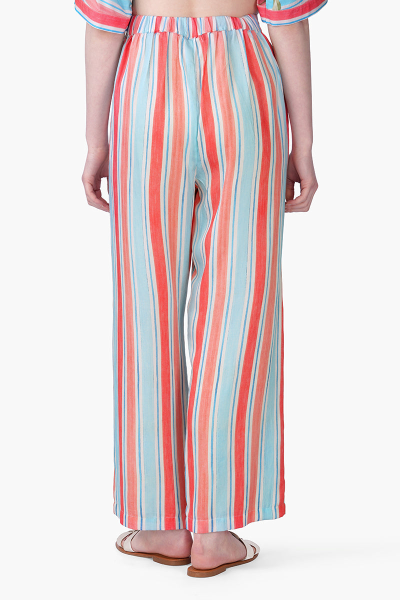 Scarlet Bloom Strip Print Pants