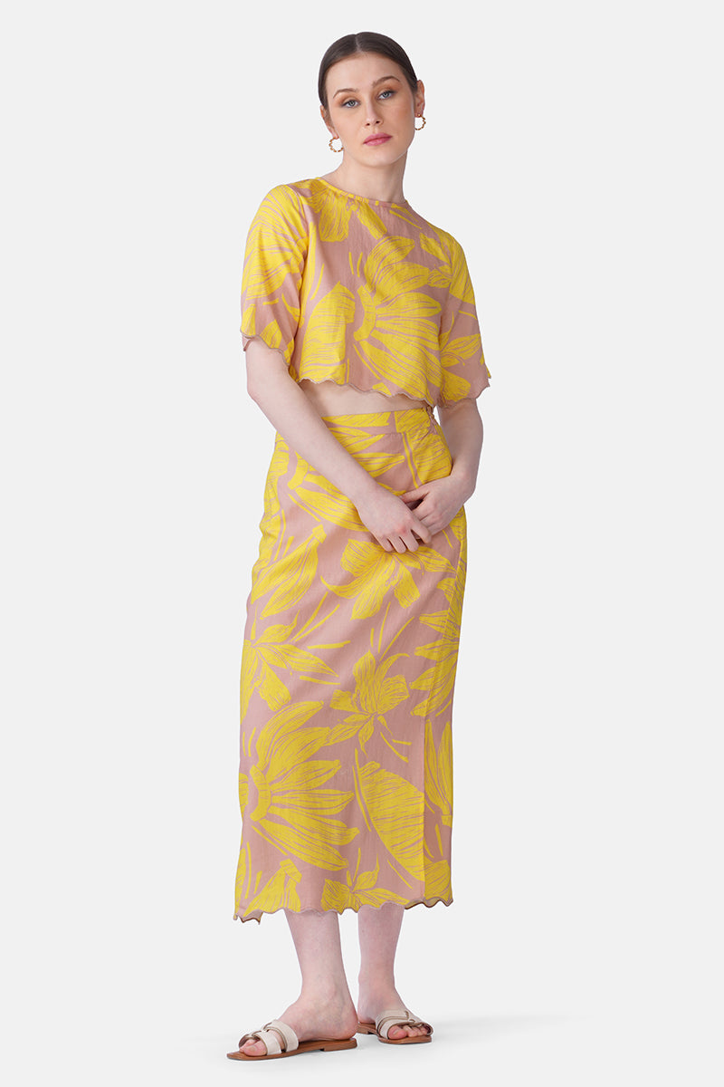 Banana Blush Print Top