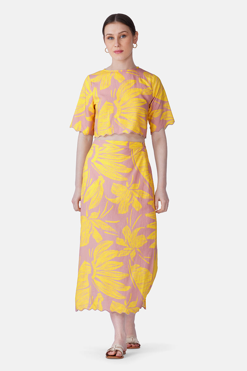 Banana Blush Print Top