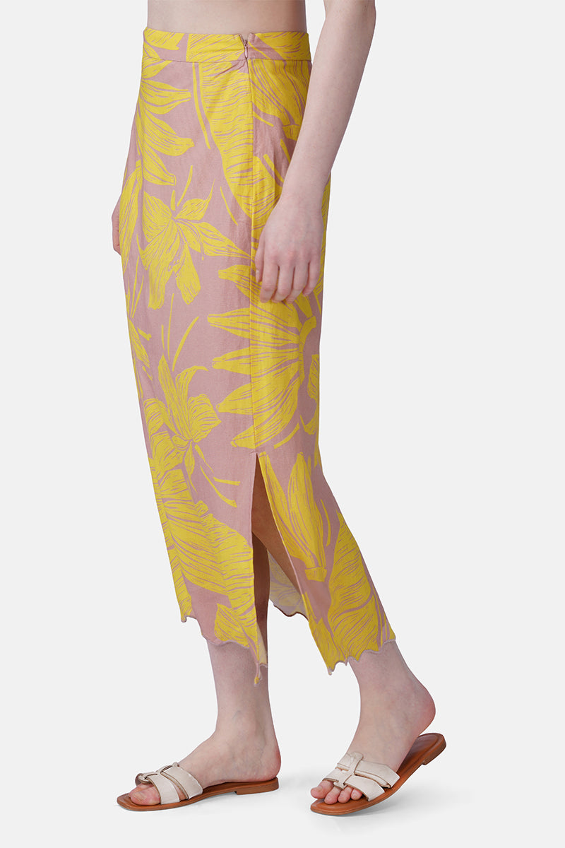 Banana Blush Print Skirt | View 3