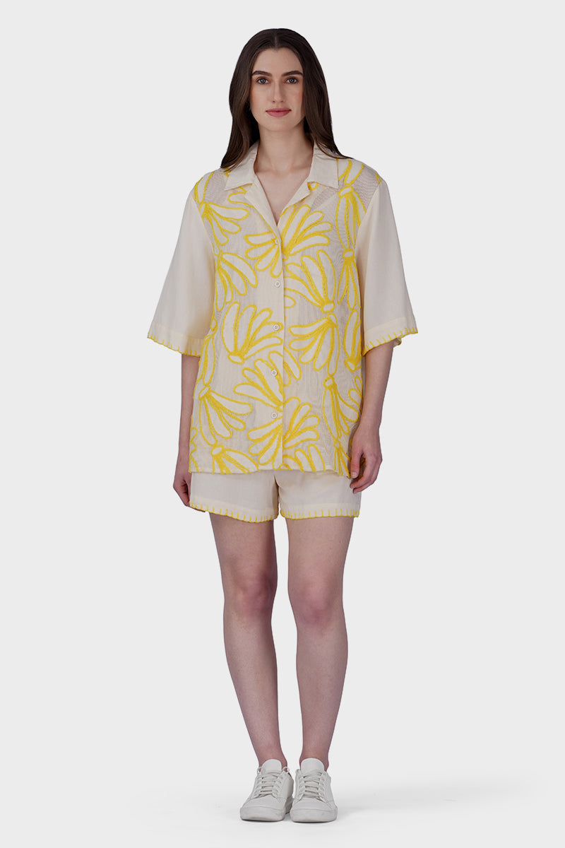 Sunset Banana Embroidered Shirt