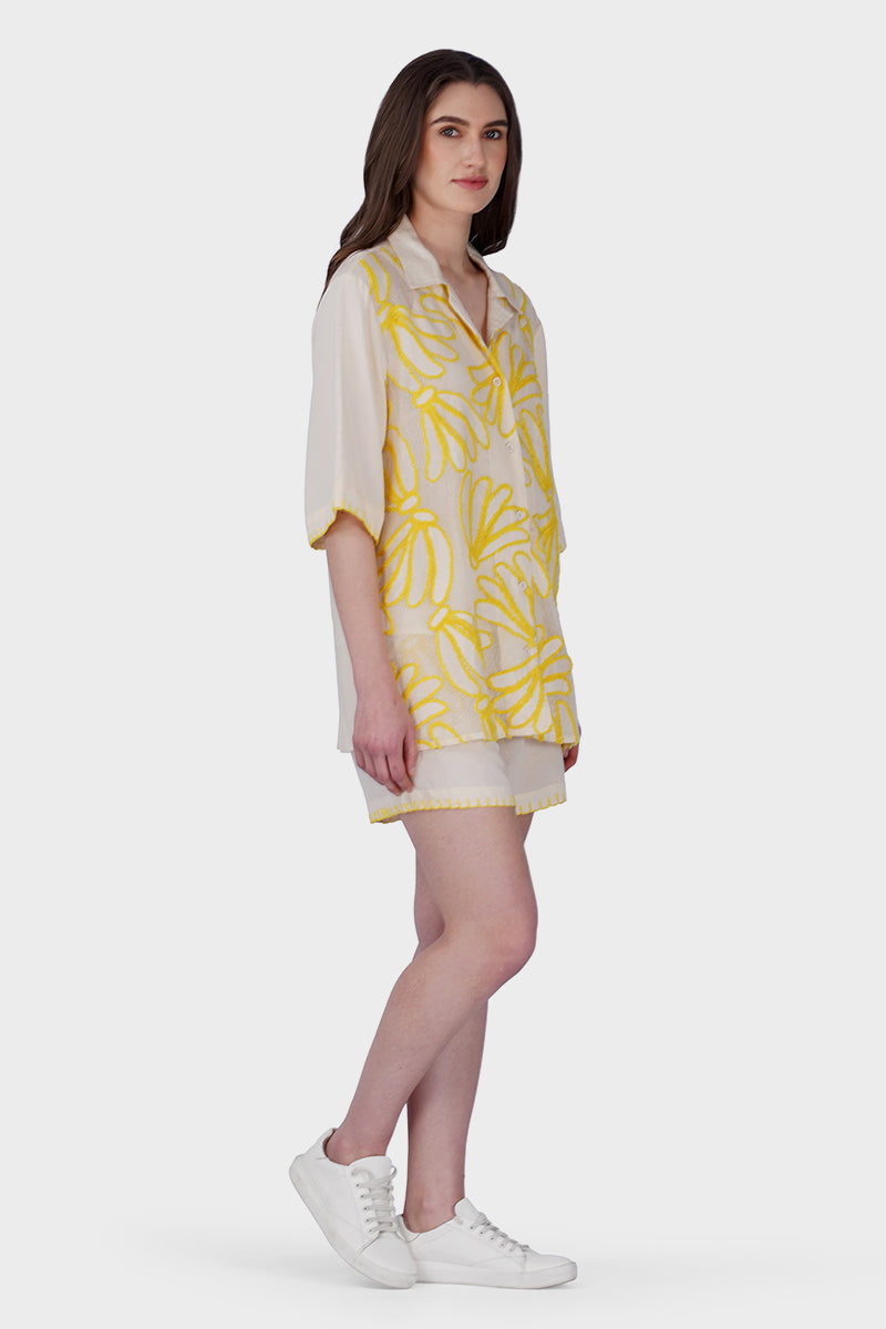 Sunset Banana Embroidered Shirt | View 3